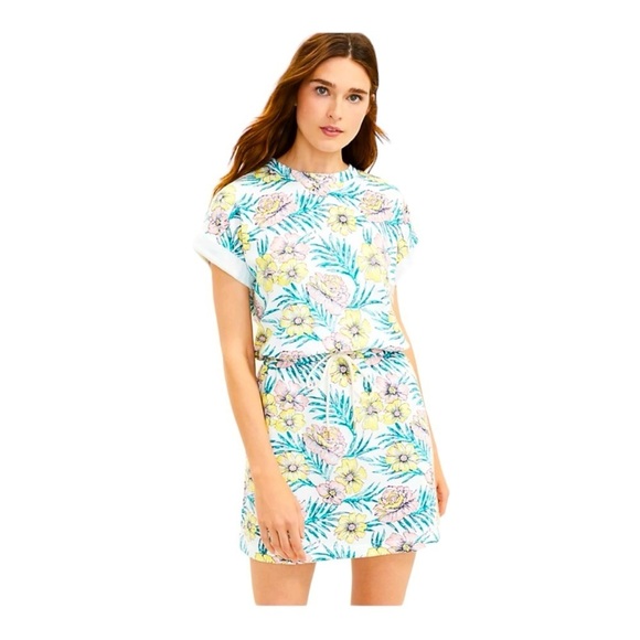 Lou & Grey Tropical Cozy Beach Cotton Terry Pocket Dress size S - Picture 1 of 9